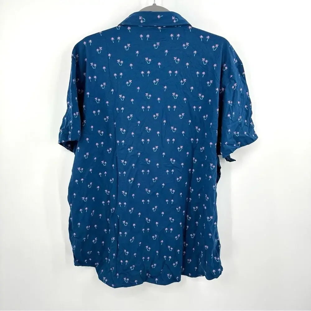 Bonobos Riviera Palm Print Button Down Shirt in blue Size XXL